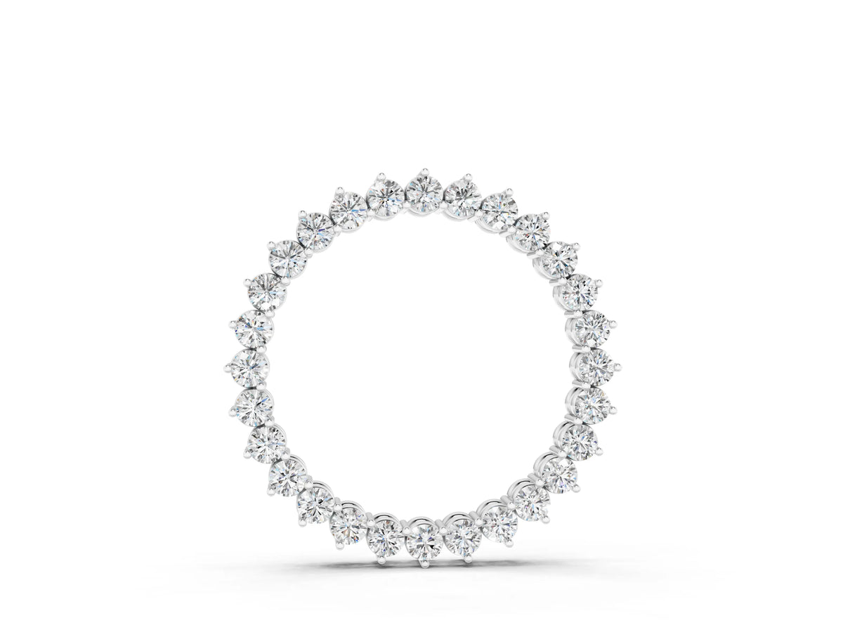 White gold Round Diamond Prong-Set Halo Pendant