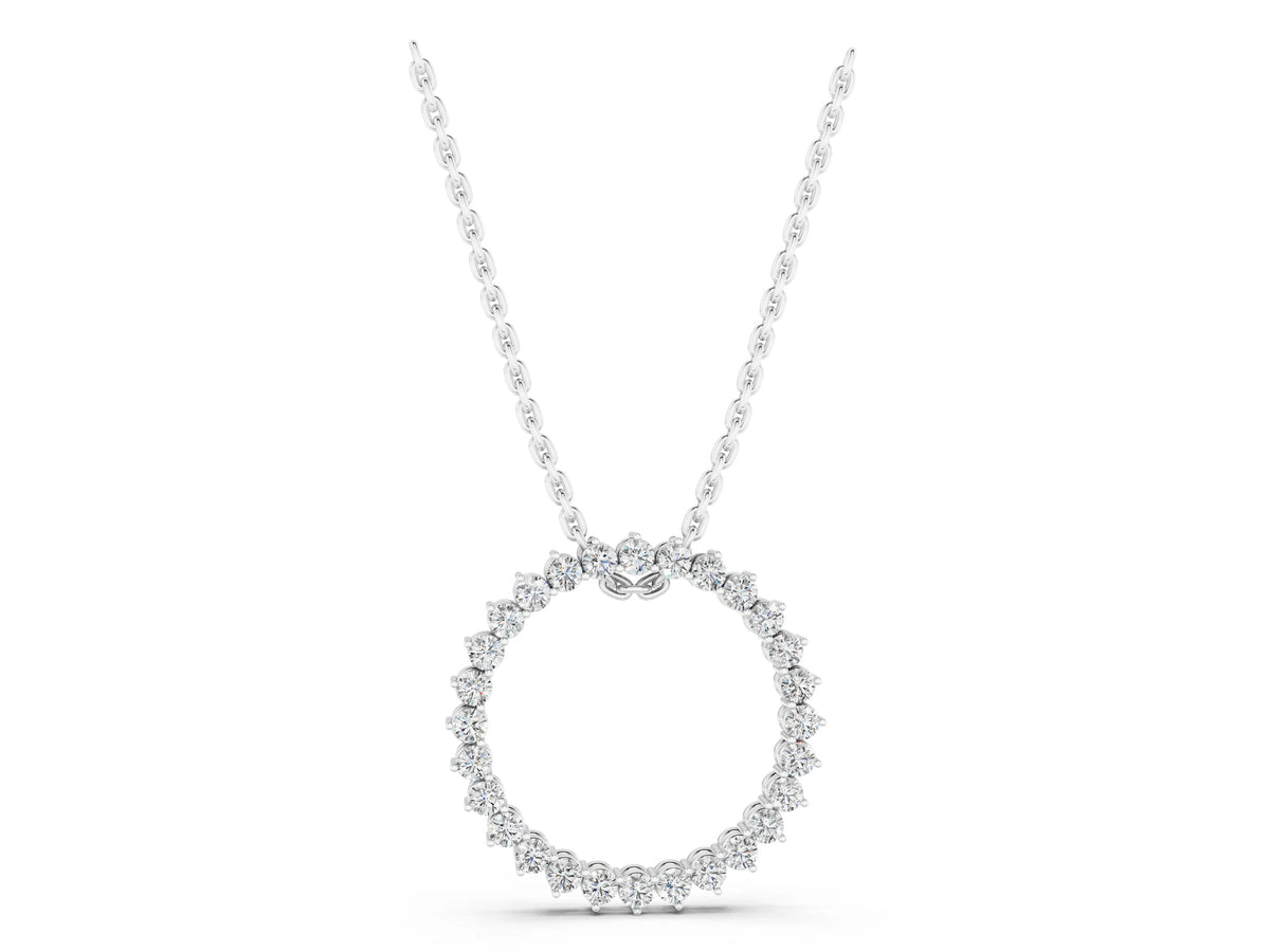 White gold Round Diamond Prong-Set Halo Pendant_1