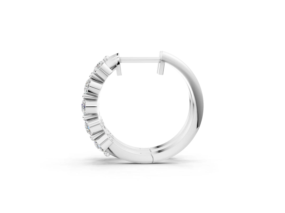 White gold Round Diamond Prong-Set Hoop Earrings_1