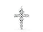 White gold Round Diamond Prong Set Infinity Cross Pendant