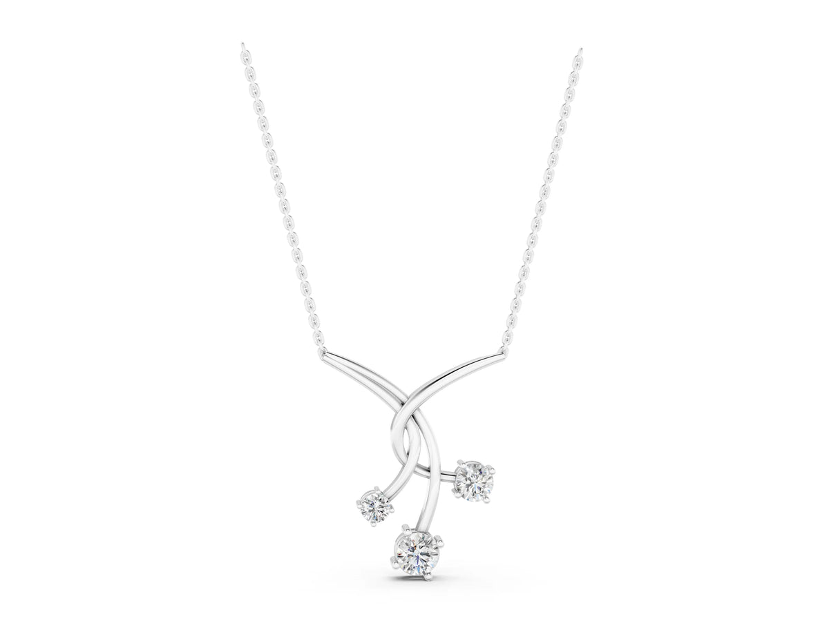 White gold Round Diamond Prong Set Pendant_1