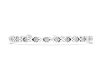 White gold Round Diamond Prong Set Tennis Bracelet with X-Link Band