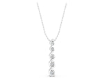 White gold Round Diamond S-Curve Prong Pendant_1