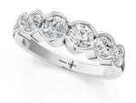 White gold Round Diamond Scalloped Bezel Set Eternity Band_1