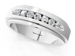 White gold Round Diamond Seven-Stone Channel Set Mens Band_1
