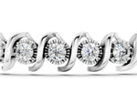 White gold Round Diamond Spiral Prong Tennis Bracelet_1