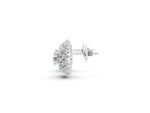 White gold Round Diamond Sunburst Stud Earrings_1
