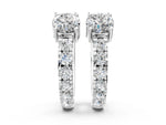 White gold Round Diamond Taylor Huggie Hoop Earrings