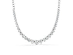 White gold Round Diamond Tennis Necklace with Graduated Prong Setting
