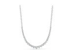 White gold Round Diamond Tennis Necklace with Graduated Prong Setting_1