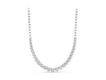 White gold Round Diamond Tennis Necklace with Prong Setting and Bead Chain_1