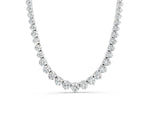 White gold Round Diamond Tennis Necklace with Three-Prong Setting
