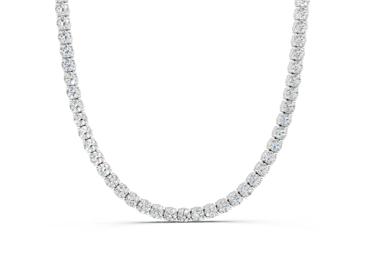 White gold Round Diamond Tennis Necklace_8