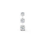 White gold Round Diamond Triple Bar Pendant with Four-Prong Setting