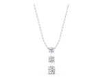 White gold Round Diamond Triple Bar Pendant with Four-Prong Setting_1