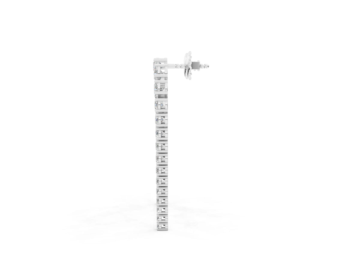 White gold Round Diamond U-Shaped Drop Earrings_1