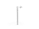 White gold Round Diamond U-Shaped Drop Earrings_1