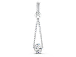 White gold Round Diamond V-Prong Pavé Pendant