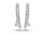White gold Round Diamond Vega Bypass Hoop Earrings