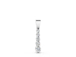White gold Round Diamond Vertical Pendant with Prong Setting