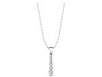 White gold Round Diamond Vertical Pendant with Prong Setting_1