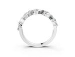 White gold Round Diamond Wave Band with Channel Setting and Shared Prongs_3