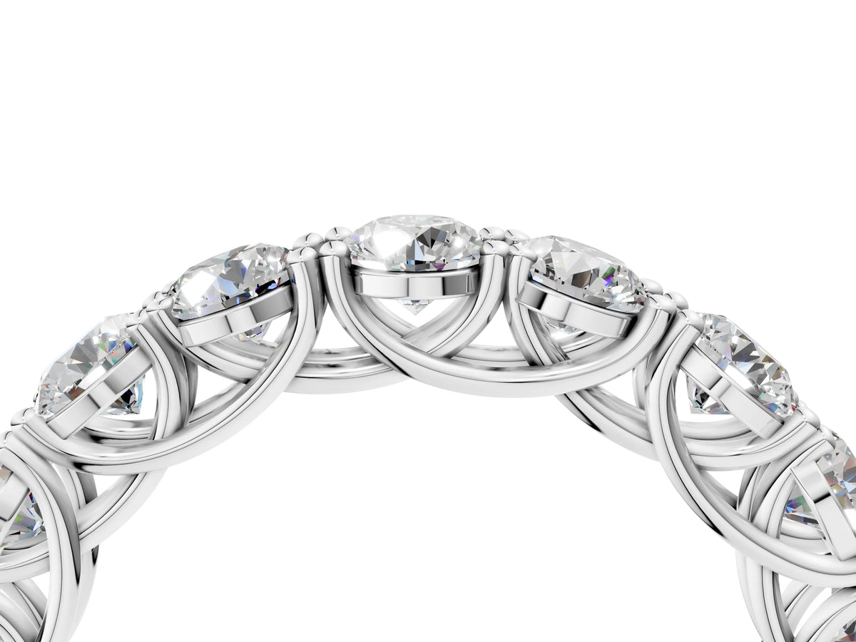 White gold Round Diamond Woven Full Eternity Band_4