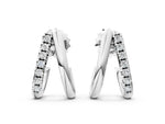 White gold Round Diamond Zuri Huggie Hoop Earrings