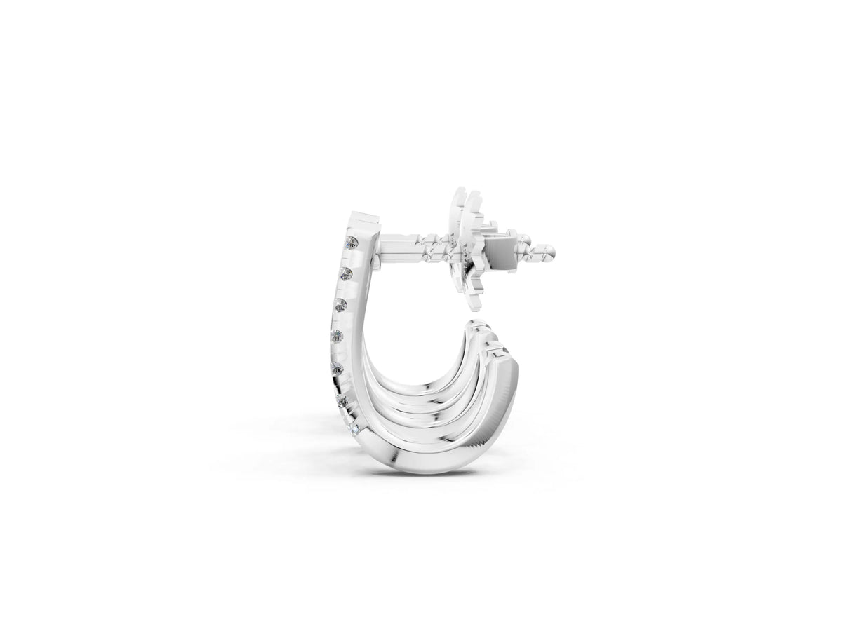 White gold Round Diamond Zuri Huggie Hoop Earrings_1
