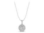 White gold Round Double Halo Prong Set Diamond Pendant_1