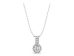 White gold Round Halo Diamond Pendant with Double Prong Setting_1