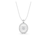 White gold Round Halo Filigree Pendant with Pavé Setting_1