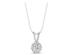 White gold Round Halo Pendant with Prong Setting_1