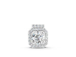 White gold Round Halo Prong-Set Diamond Pendant
