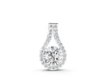 White gold Round Halo Prong-Set Pendant