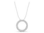 White gold Round Pavé Diamond Circle Pendant_1