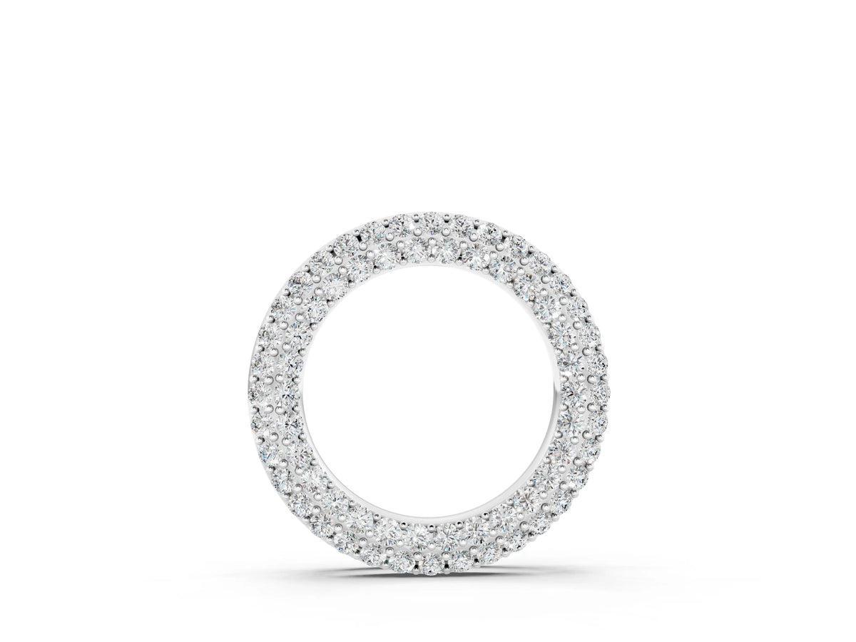 White gold Round Pavé Diamond Circle Pendant