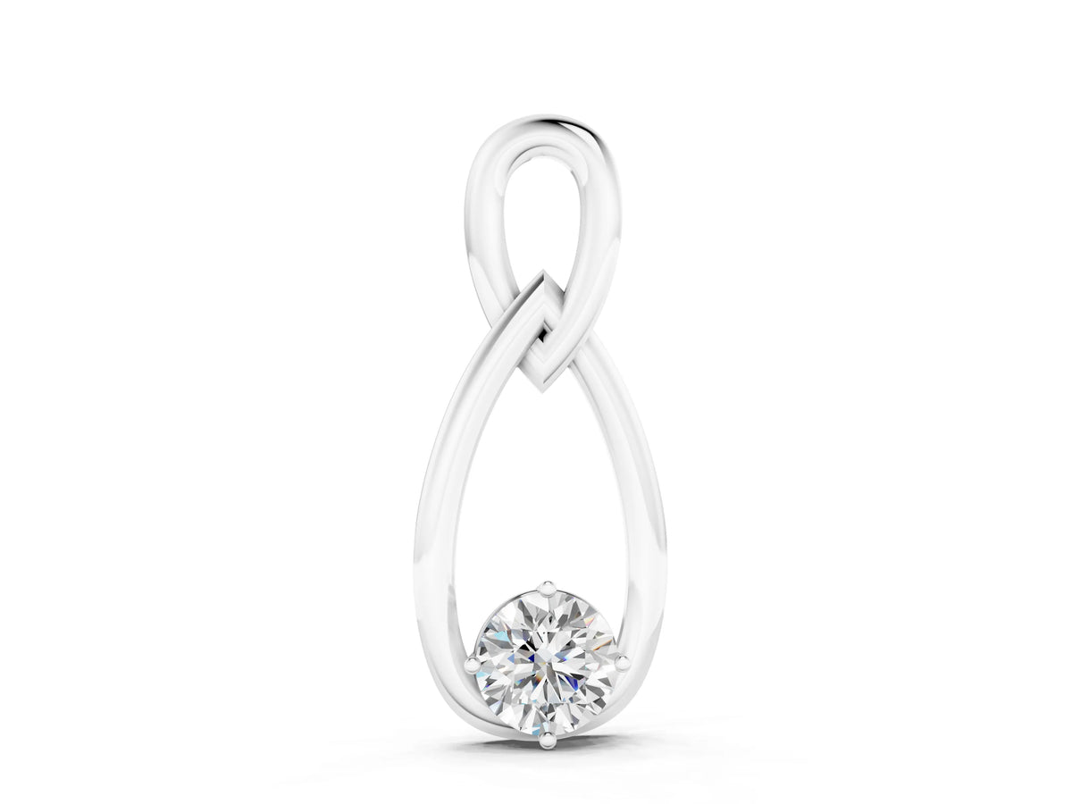 White gold Round Solitaire Bezel Infinity Pendant