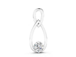 White gold Round Solitaire Bezel Infinity Pendant