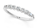 White gold Round and Baguette Diamond Prong Set Half-Eternity Band_1