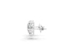 White gold Round and Oval Diamond Hydrangea Bouquet Stud Earrings with Round Diamond Accents_1