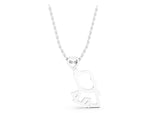 White gold Silver Elephant Heart Pendant_1