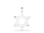 White gold Silver Star of David Pendant