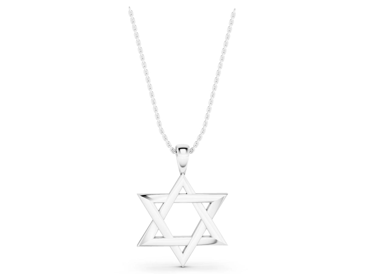 White gold Silver Star of David Pendant_1