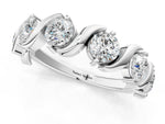 White gold Six-Stone Round Diamond Wave Band with Shared Prong Setting_1