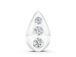White gold Teardrop Bezel-Set Round Diamond Pendant