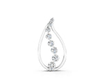 White gold Teardrop Diamond Prong-Set Round Pendant