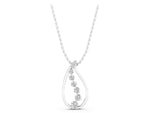 White gold Teardrop Diamond Prong-Set Round Pendant_1
