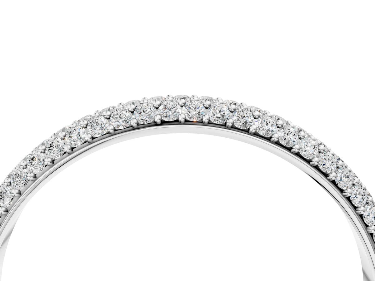 White gold Three-Row Round Diamond Pavé Eternity Band_4