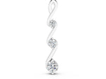 White gold Three-Stone Round Brilliant Prong Set Pendant
